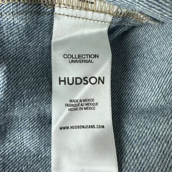Hudson Jeans Women's Wide Cuffed Cropped Denim Jacket, Size Medium, Lt. Blue - Picture 13 of 15